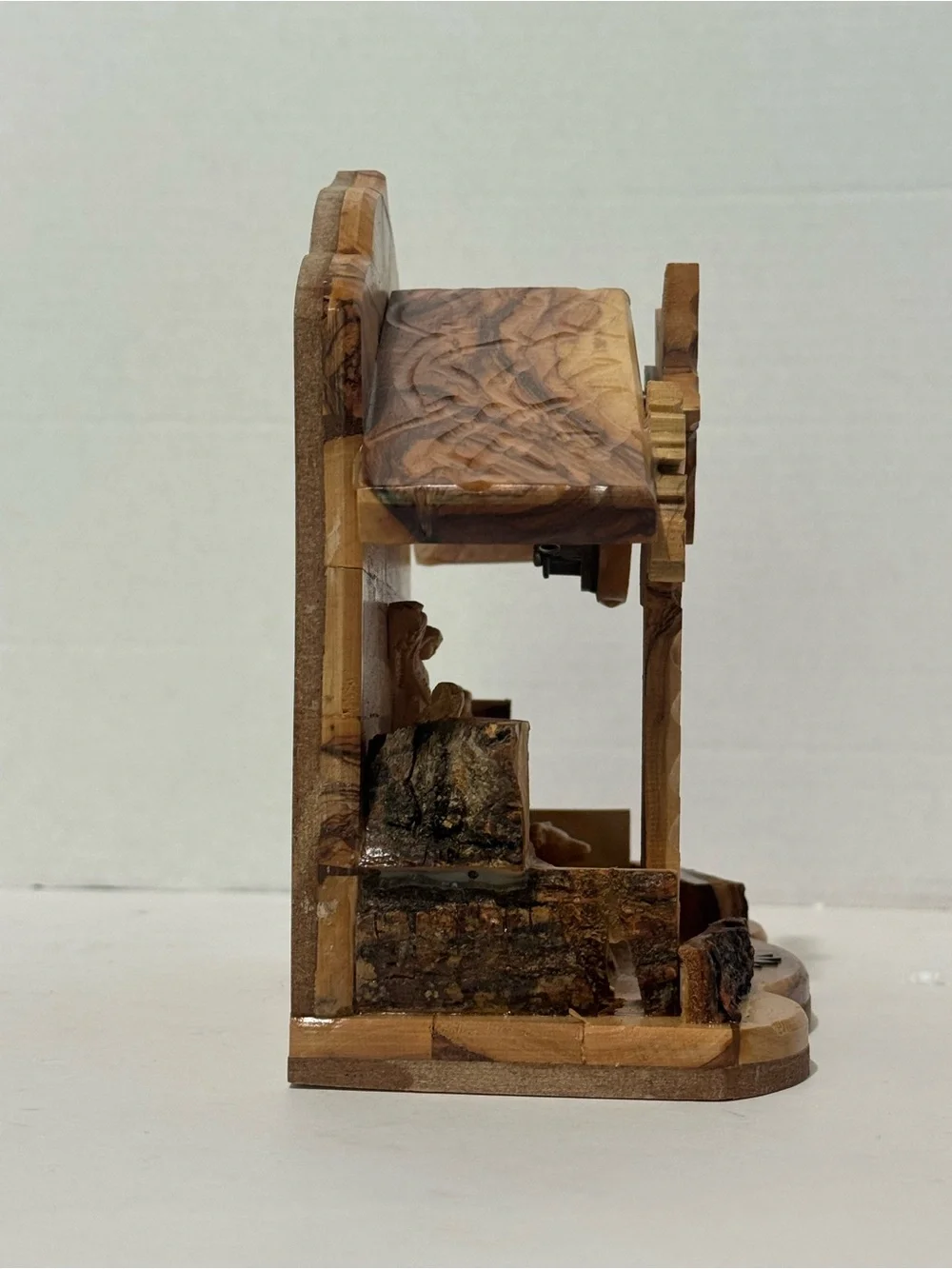 Hand-Carved Wood Nativity Scene - Brown Holiday Decor